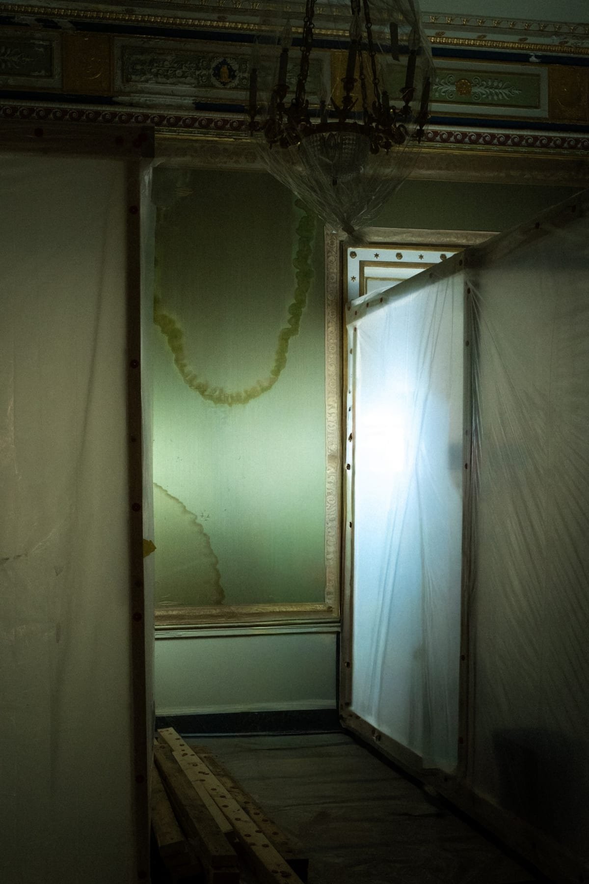 Interior doorway with light