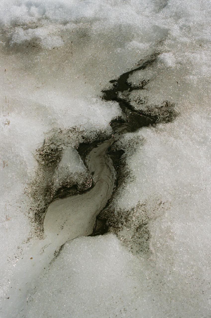 Melting snow, abstract